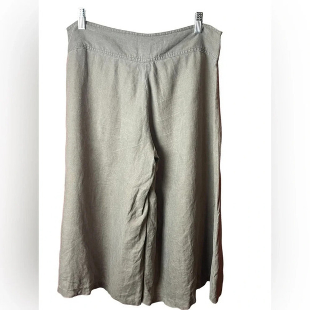 Forever 21 Linen Wide Left Coloutte Contemporary High Waist Chocolate Brown - Picture 3 of 13